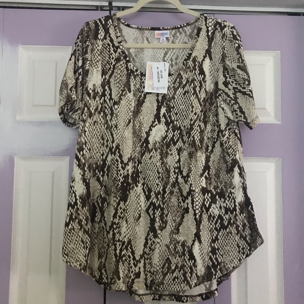 NWT LuLaRoe Brown Snake Skin Print Morgan, Size M